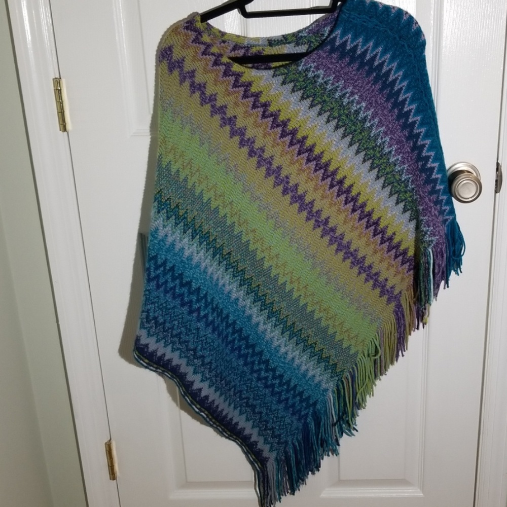 Boho knit poncho